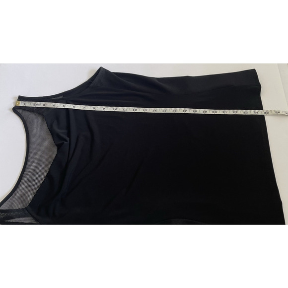 INC International Concepts Black Mesh Cowl Drape Neck Sleeveless Blouse‎ Medium - Picture 8 of 8